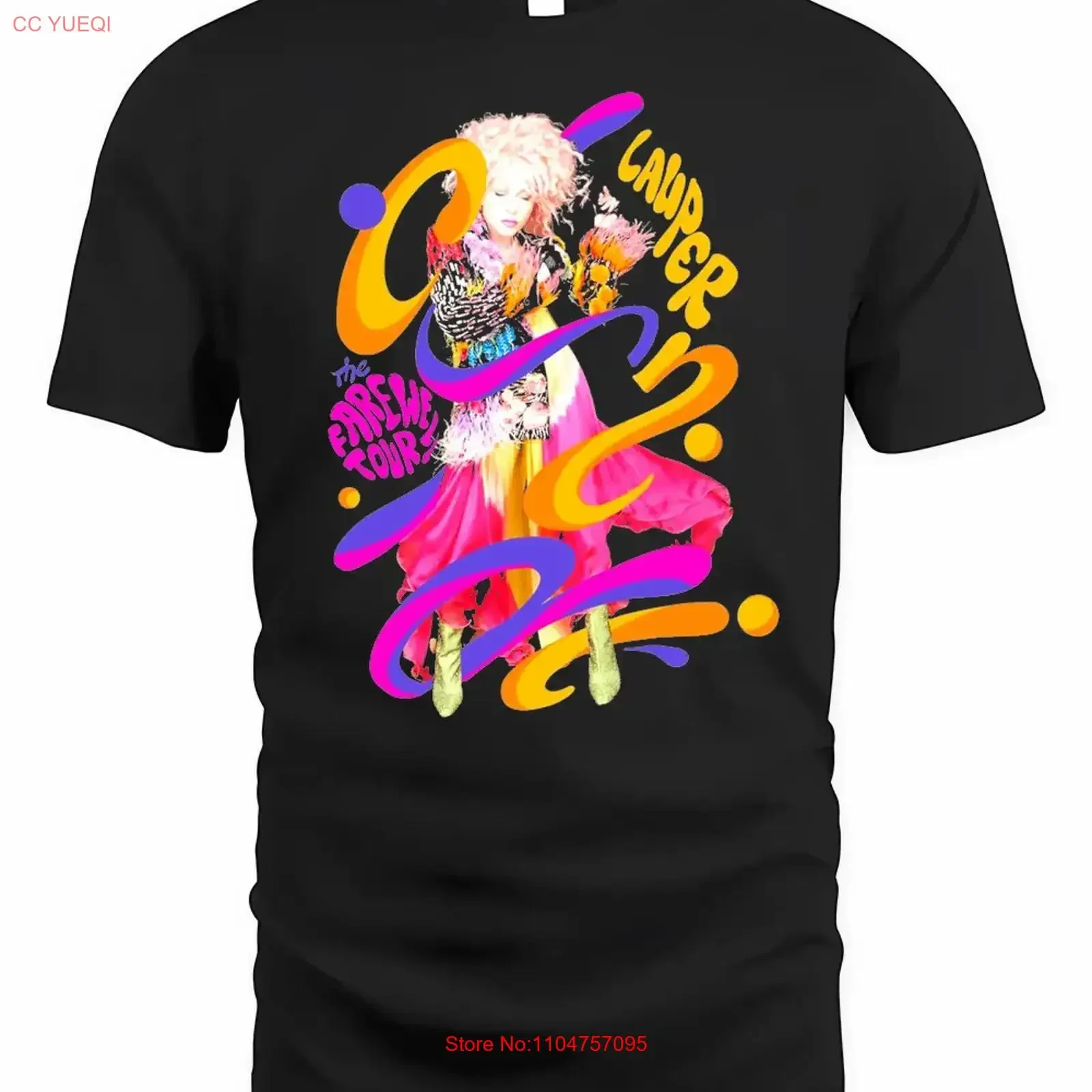 Camiseta de Concierto de la Gira de Despedida de Cyndi Lauper 2025, Estilo Vintage Lavado, para Hombre, Elegante, Casual, Transpirable y Cómoda
