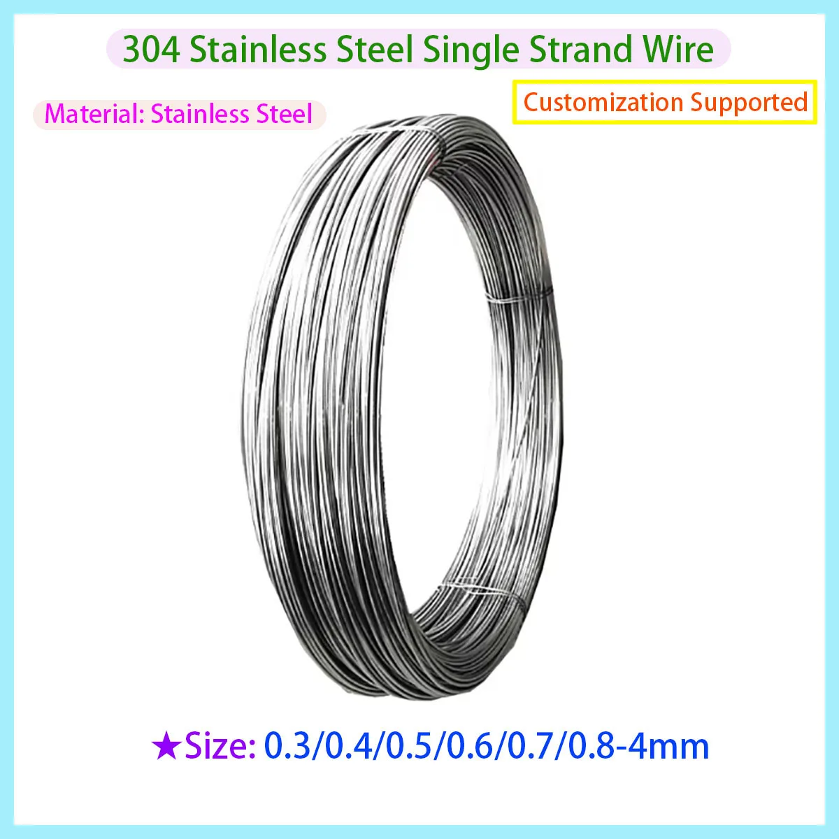 

304 Stainless Steel Spring Wire Elastic Steel Wire 0.3mm~4mm