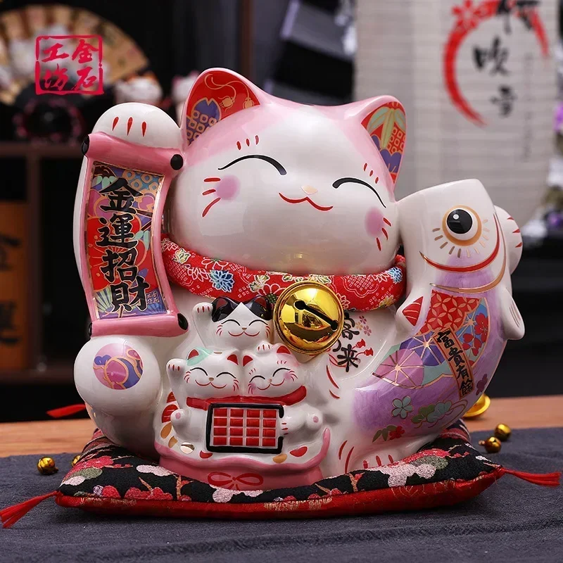 

Home Decoration Lucky Cat Ornament Store Opening Home Living Room Ceramic Piggy Bank Wealthy Lucky Cat