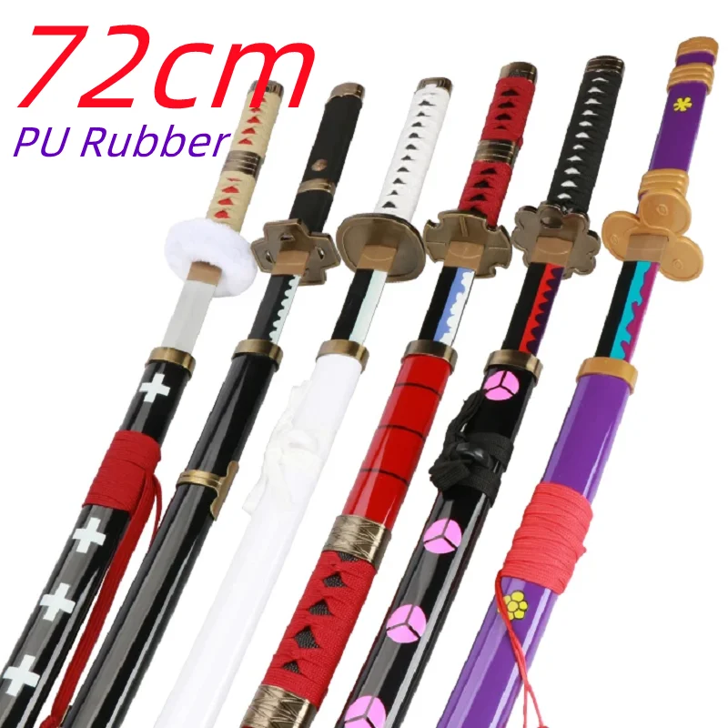 72cm Zoro Sword 1:1 Cosplay Roronoa Role Playing Syodai Kitetsu Samurai Weapon Katana Knife Safety PU Toy Gift