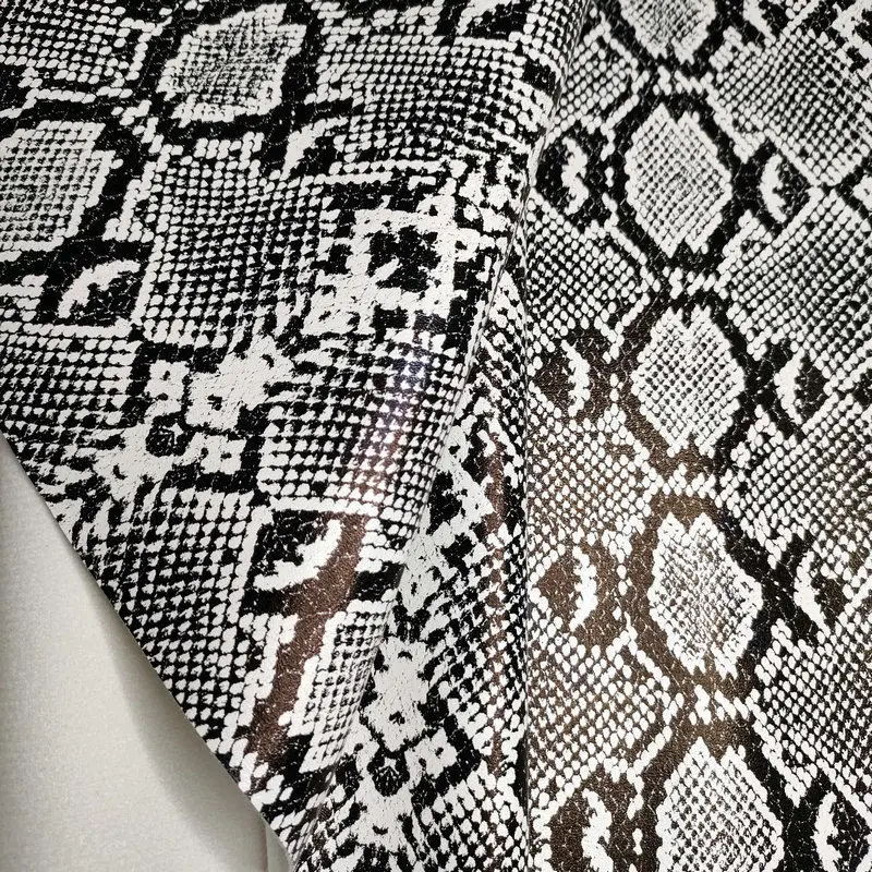 137cm Wide Snake Printed Faux Leather Fabric DIY Material for Making Padded Backrest Handmade Furniture Upholstery Home Decor