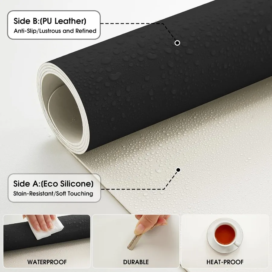 الجلود مكتب وسادة واقية 23.6x13.7 بوصة عدم الانزلاق كبير الألعاب ماوس الوسادة مقاوم للماء مكتب دفتر للكتابة مكتب نشافة الكمبيوتر المحمول ومفتاح