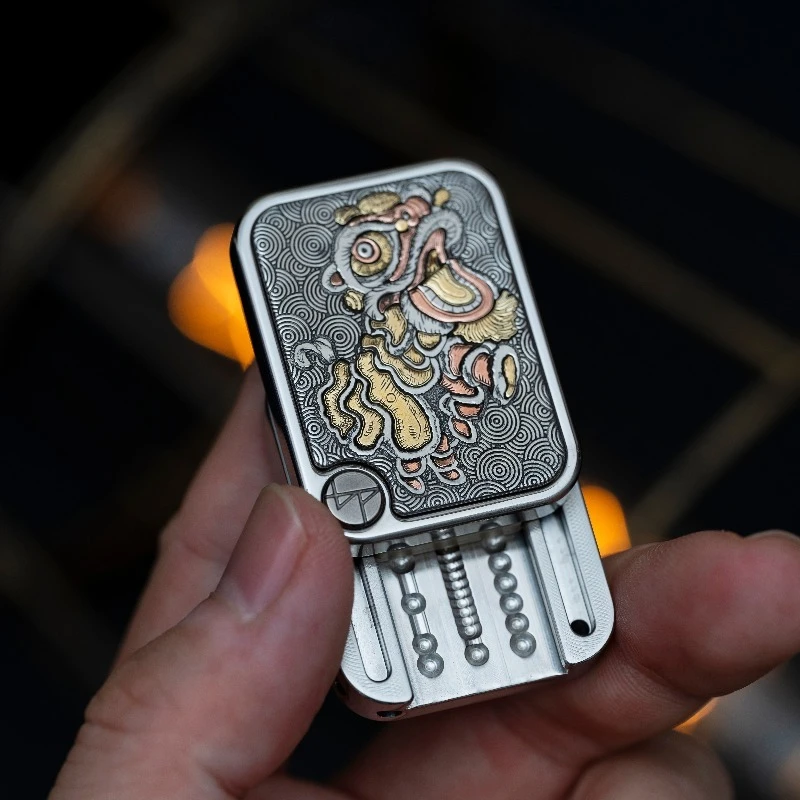 BPMODSEDC Lion Metal Price Tag Side Push Fingertip Push Decompression Toy