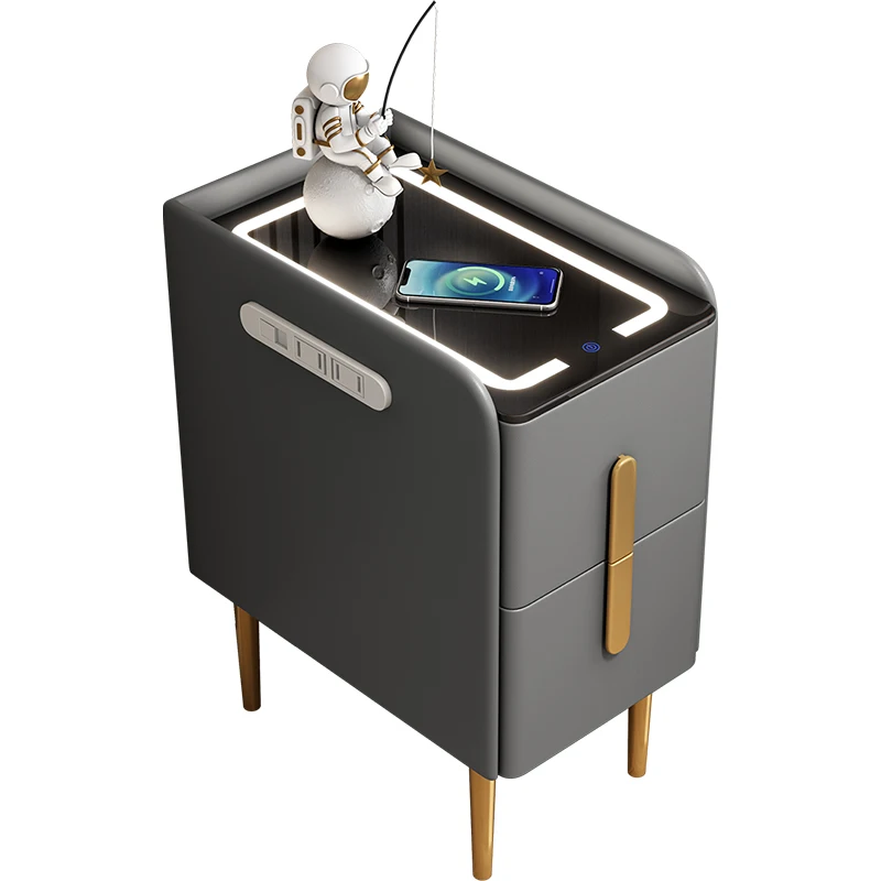 

All solid wood slate leather, very simple modern mini bedside table