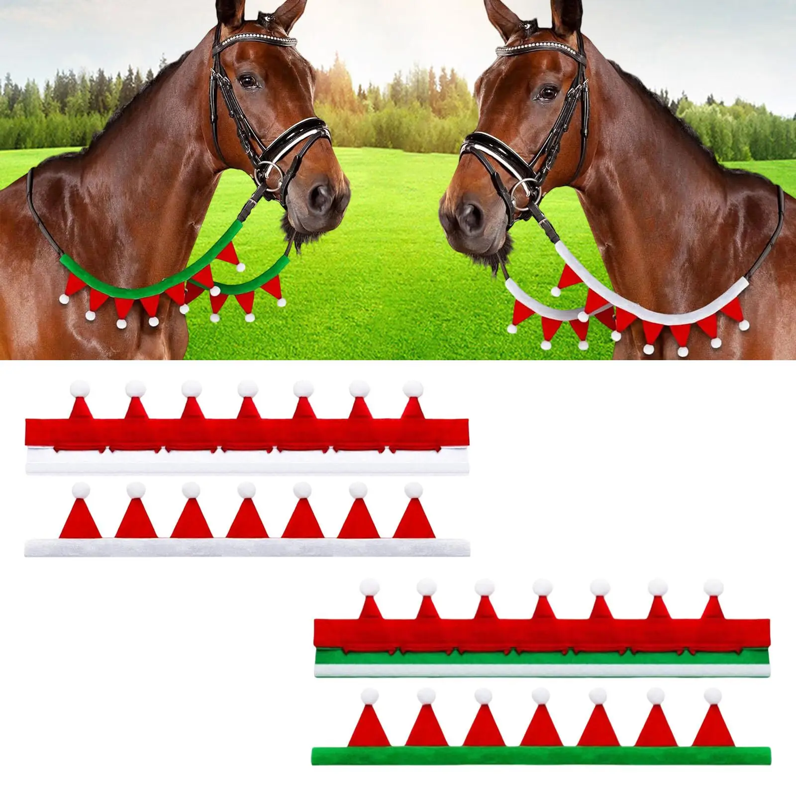 Couverture de réin équestre de noël, équipement de cheval décoratif, matériau en Polyester pour les célébrations de vacances