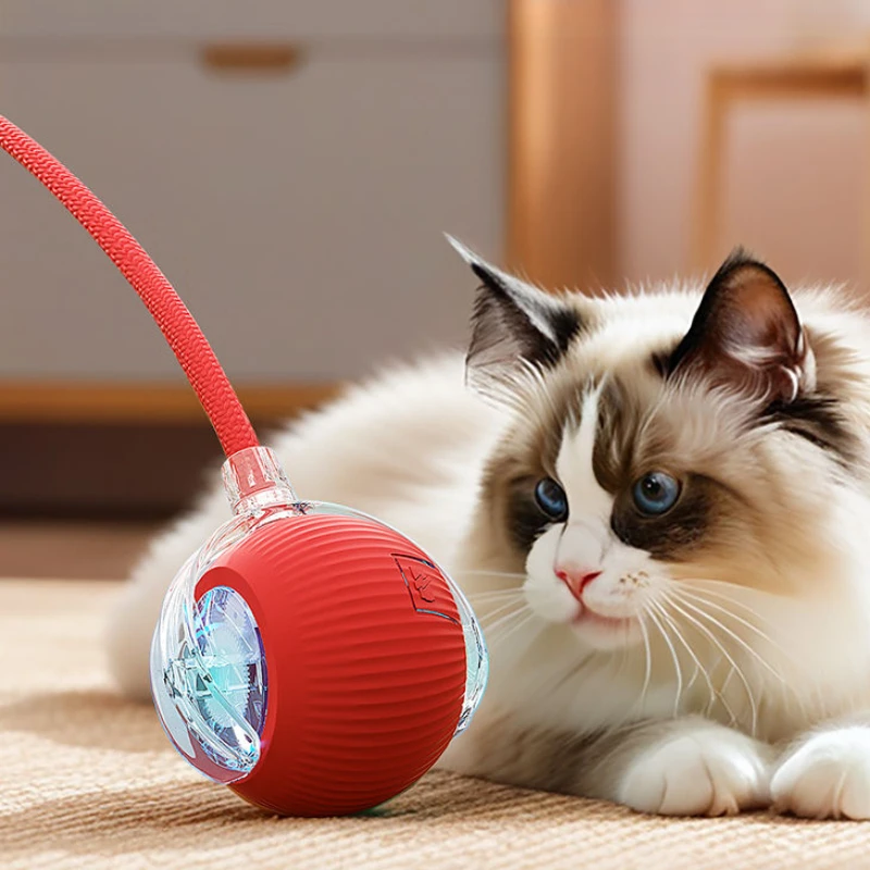 Cat Toy Automatic Cat Teasing Ball Indoor Automatic Rolling Magic Ball Rechargeable Electric Cat Toy Interactive Pet Accessories