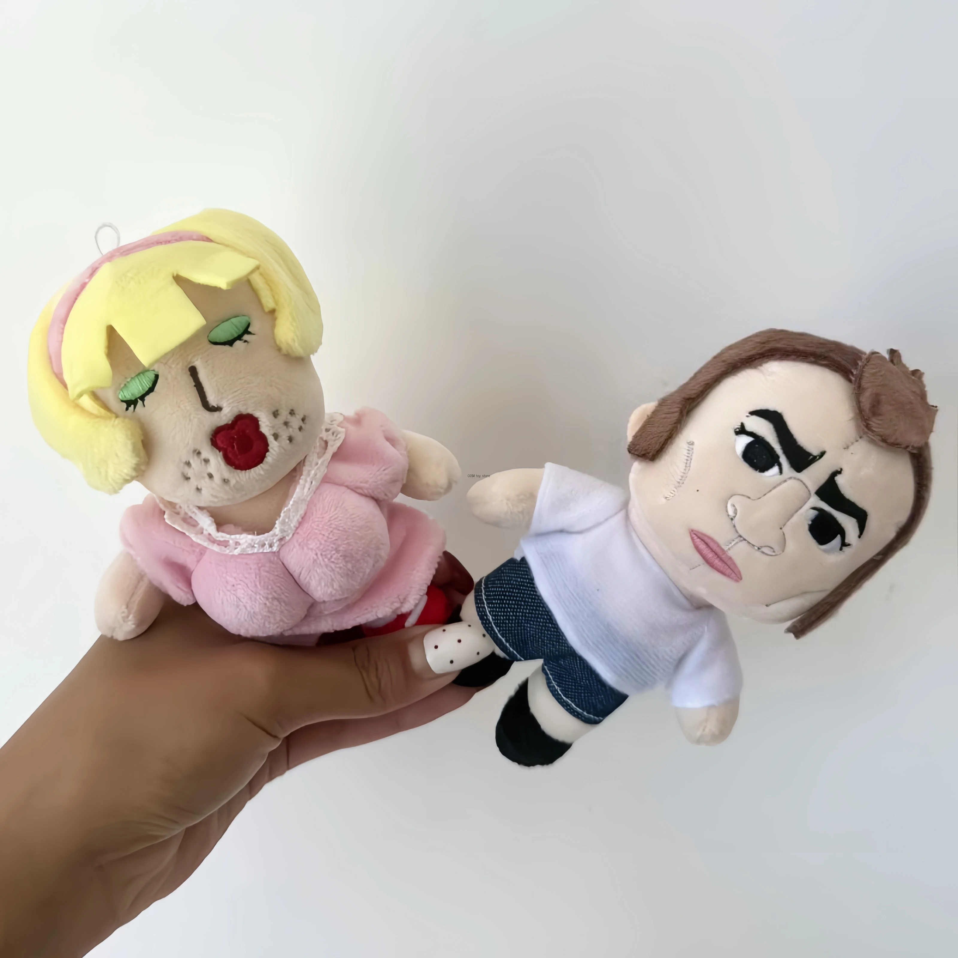 Funny Ugly Couple Plush Keychain Abstract Face Male Female Doll Bag Pendant Cute Collectible Gift For Backpack Decor Ornament - view 4