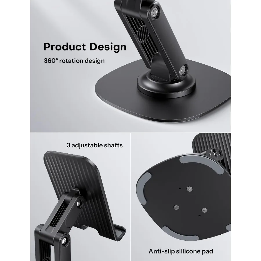 Soporte para teléfono móvil OMOTON para escritorio, paquete de 2, soporte plegable ajustable para teléfono, soporte giratorio 360 para móvil apto para iPhone 16 15 14 13 12