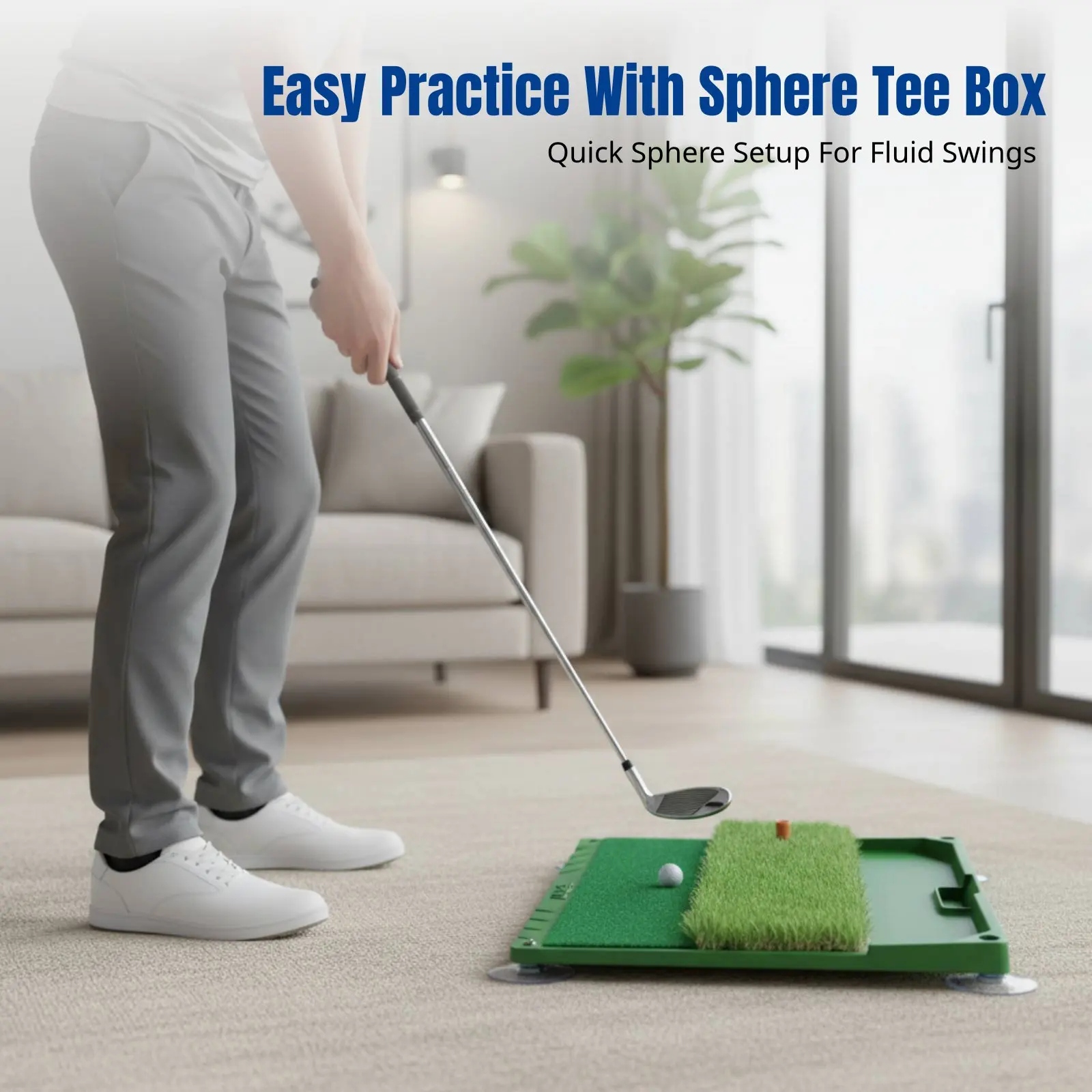 

Коврик для гольфа, тренировочный коврик для помещений с держателем для ти, мягкая основа без запаха, реалистичный газон, имитация ударов и чипов