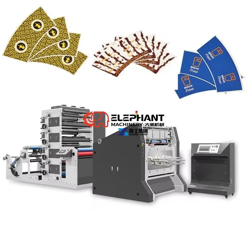 Hot Sale Full Automatic 4-Color Letterpress Printing Machine for Paper Cups Stack Structure 60m/min Speed CE Certified