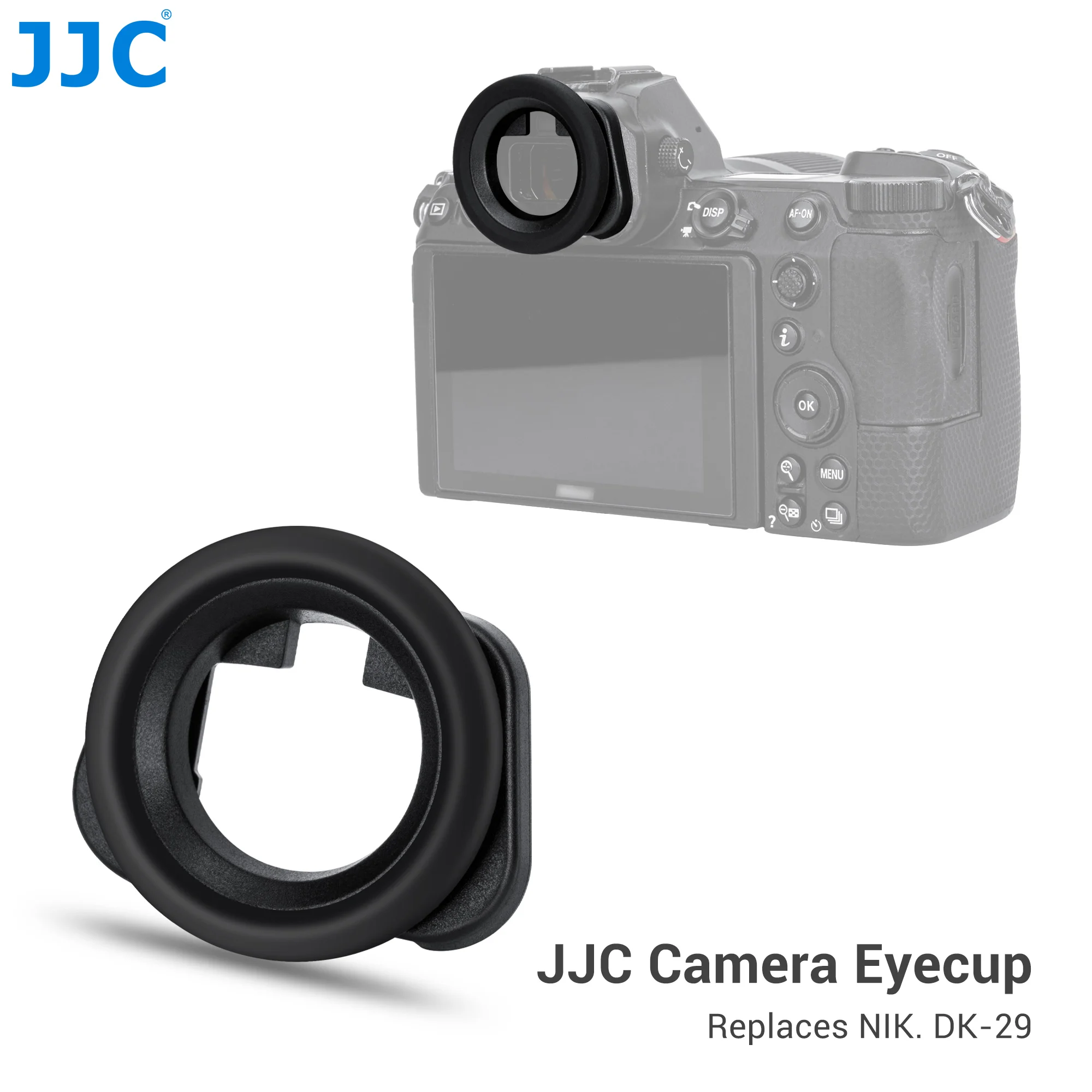 JJC Round Eyecup Soft  Silicone Viewfinder Eyepiece Eyeshade Cover for Nikon Z7II Z7 Z6III Z6II Z6 Z5 Replaces Nikon DK-29