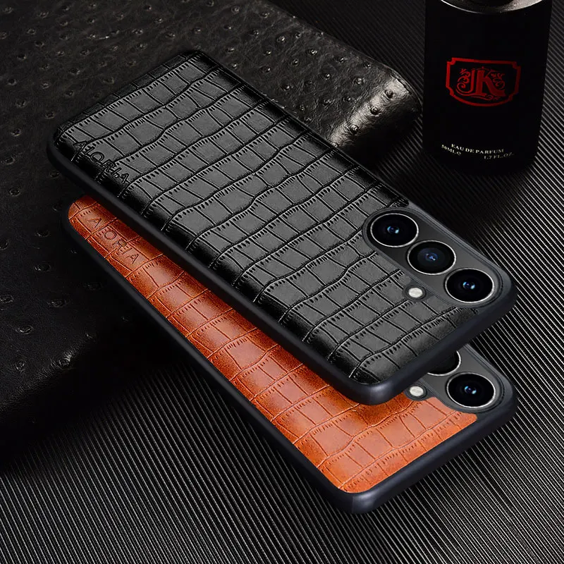 Luxury Crocodile Leather Case For Samsung Galaxy S26 FE Ultra Plus Slim Fit Premium Back Cover for Galaxy S26 FE case