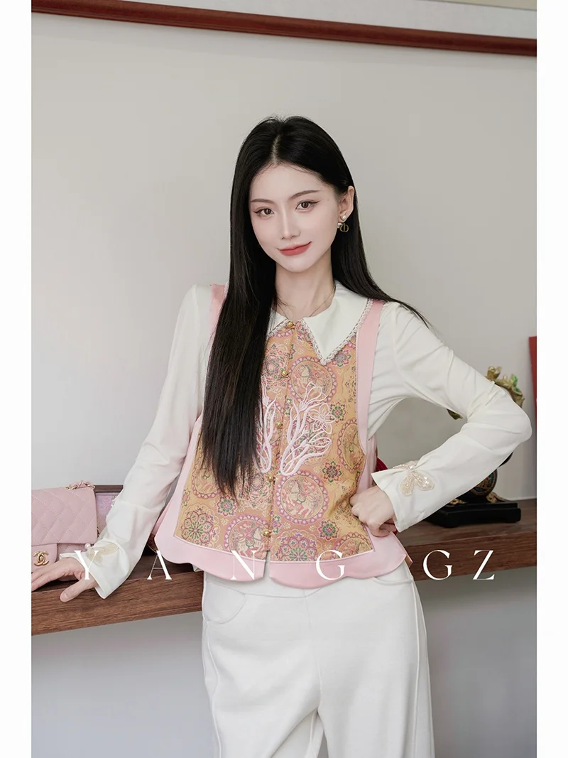 

Новая женская куртка в китайском стиле с вышивкой, верхняя одежда с узором Тан, цветок Баошан, YANG GZ Tai Sheng Jing