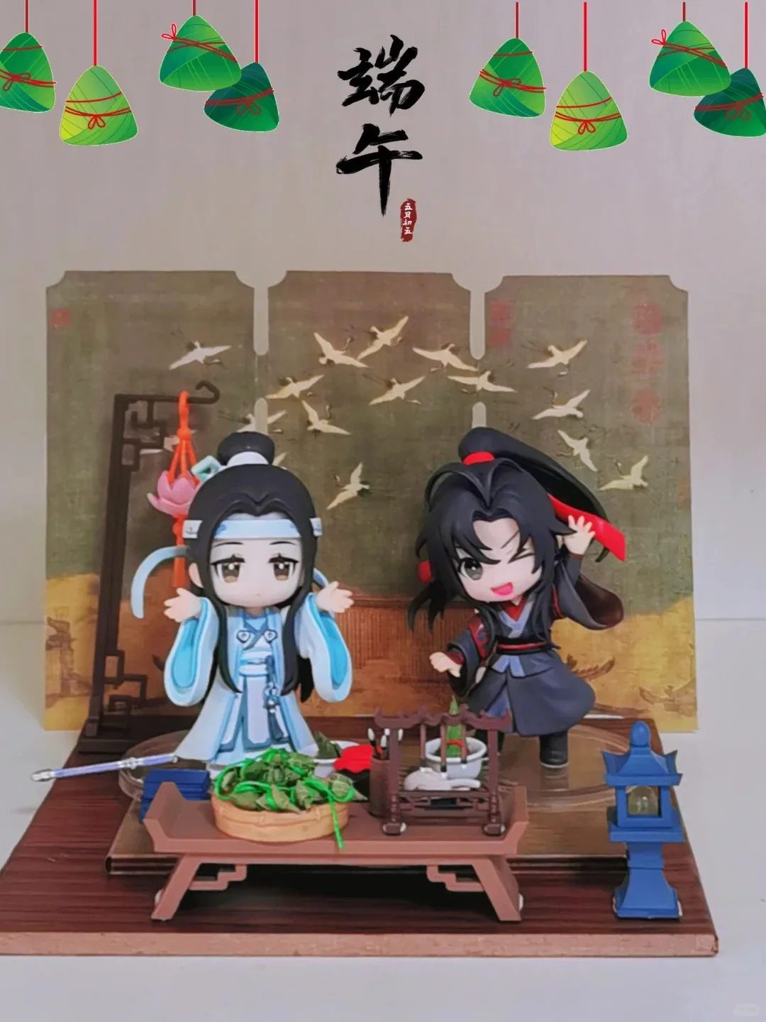 

Mo Dao Zu Shi Lan Wangji Wei Wuxian Action Figures Q Version Doll Desktop Collect Model Decor Original Anime Figure Toy Gift