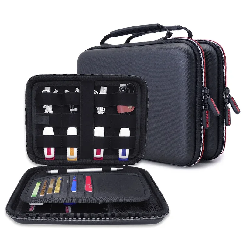 New Large Electronic Gadgets Accessories Set Travel Storage Bag For HDD U Disk SD Card USB Data Cables Seyahat Organizer