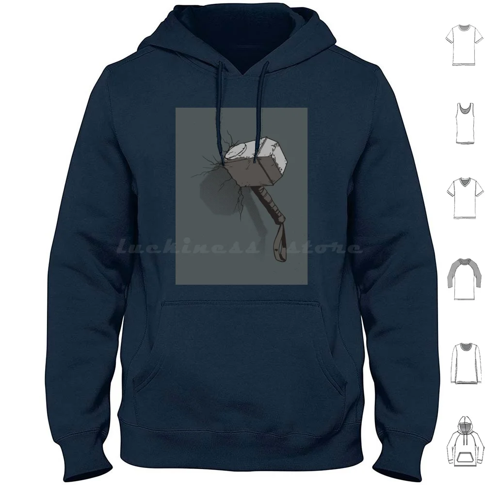 Hammer sudaderas con capucha de manga larga martillo Mjolnir vikingo nórdico Odin God Thors Hammer superhéroe cómic nórdico Valhalla Asgard