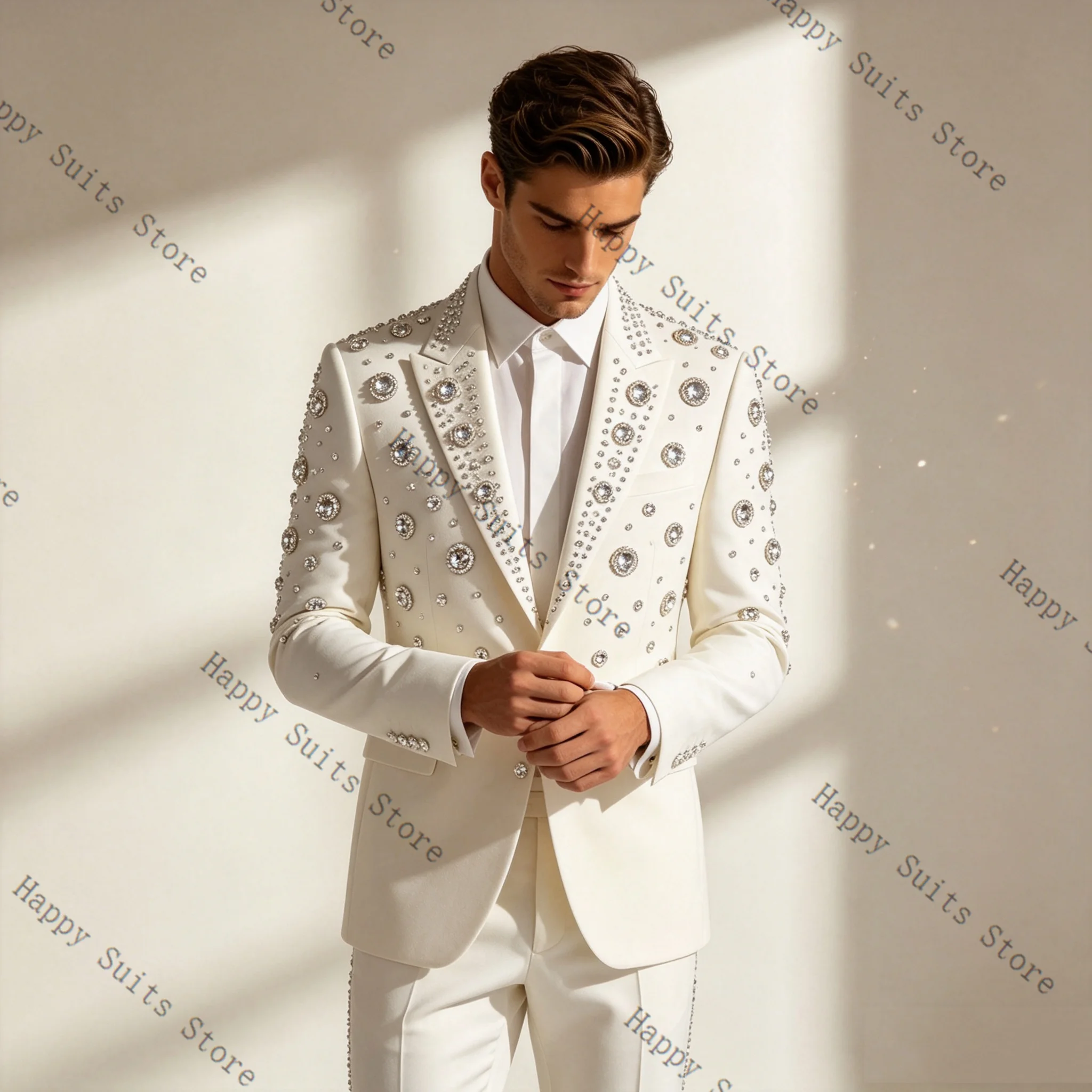 Kristallen Witte Mannen Pak Se - Formal Wear Jersey For Men recensie en prijs