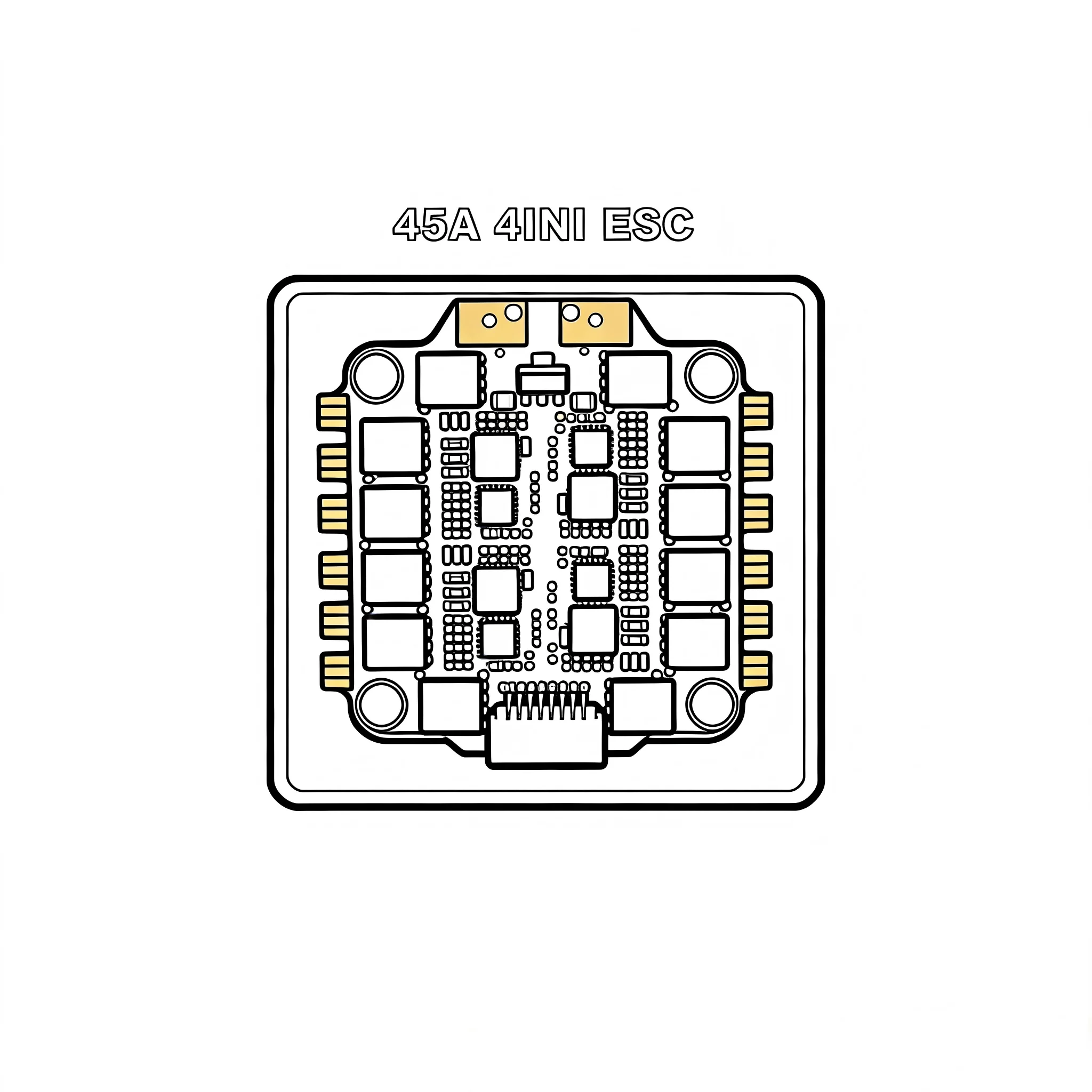 

BLHELI_S 4IN1 45A 60A ESC с поддержкой бесщеточных двигателей 3-6S, совместим с DShot300 600/Multishot/Oneshot/PWM для FPV дронов и полетных контроллеров F4