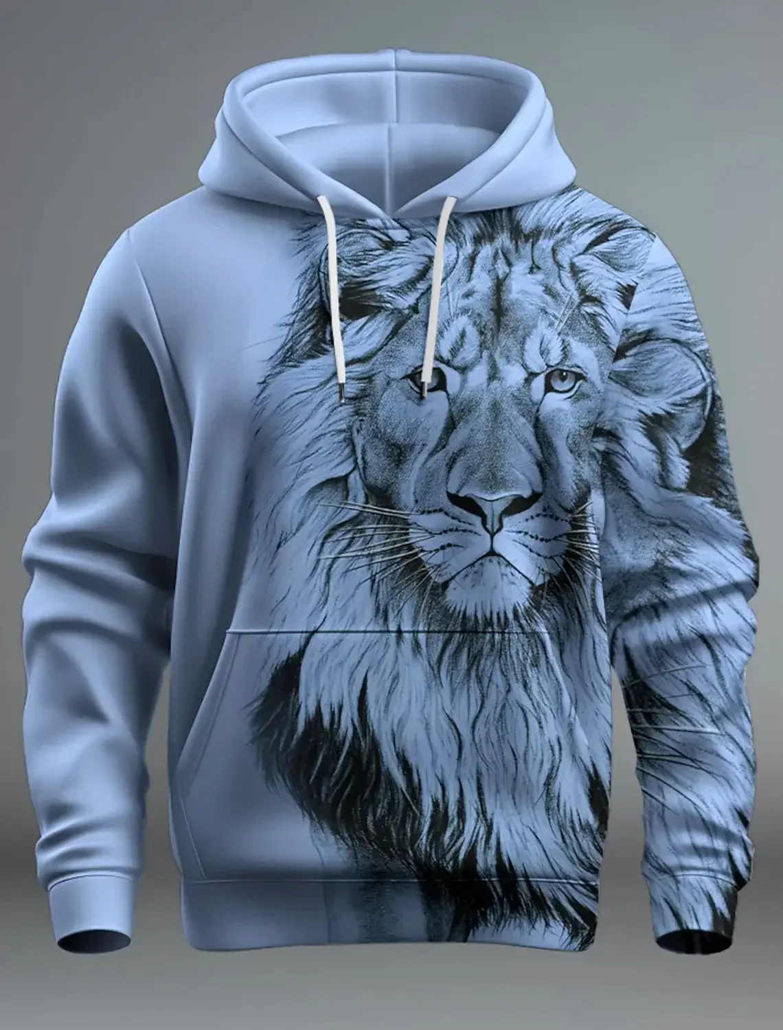 Men's New Sweatshirt 3d Lion Hoodie Men's Plus Size Animal Sweatshirt Hooded Sweatshirt Funny 3d Printed Cool Street Men's Cloth