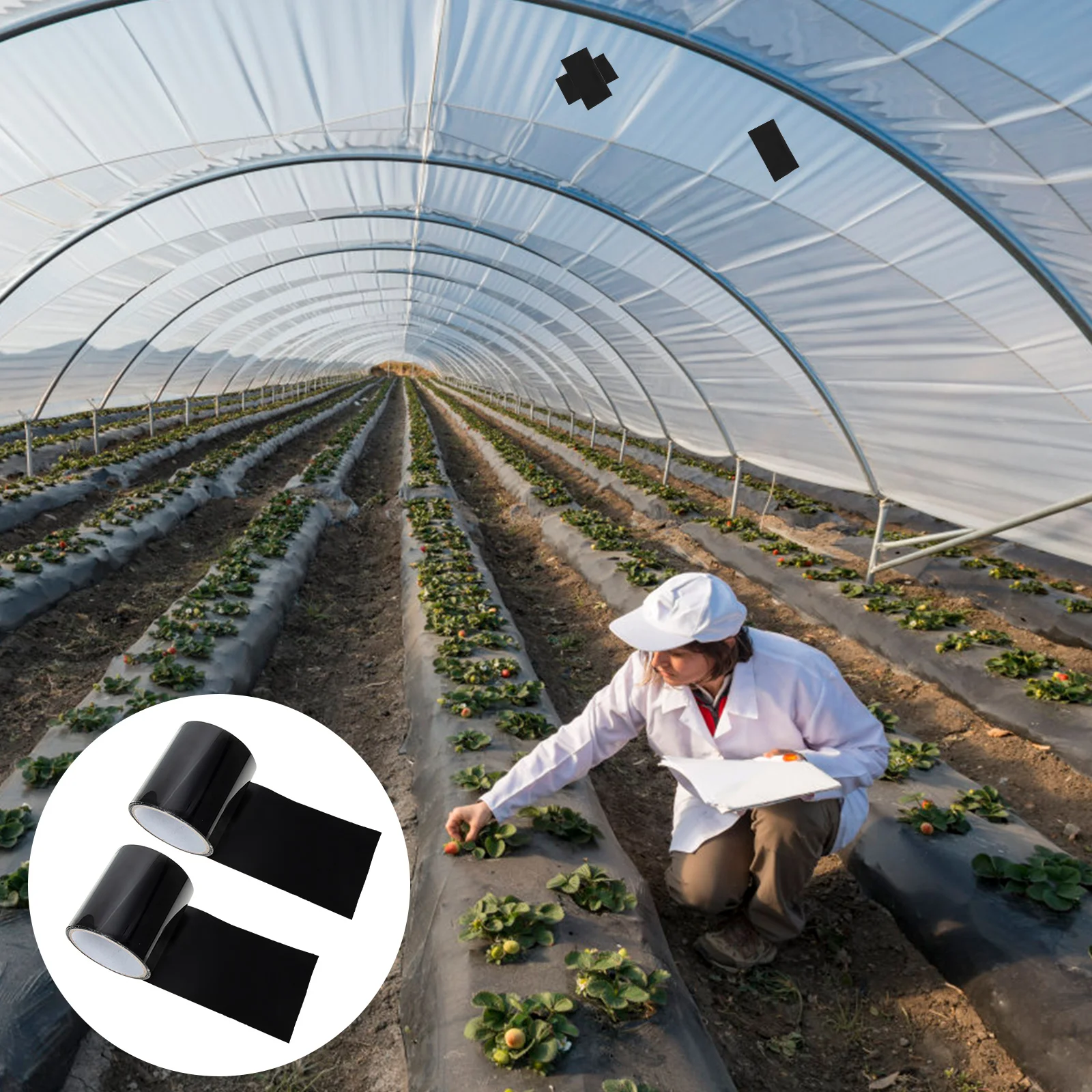 Cinta de Reparación Impermeable para Invernaderos, 1 Rollo, para Cubrir y Reparar Lonas de Plástico, Cinta Autoadhesiva