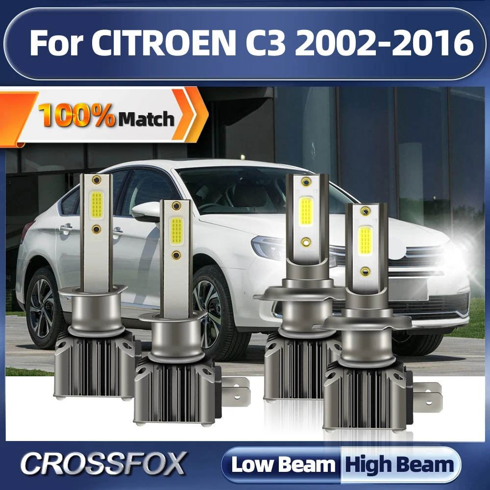 

LED Headlight Bulbs Canbus 40000LM High Low Beam Car Lights 12V 24V For CITROEN C3 2002-2009 2010 2011 2012 2013 2014 2015 2016