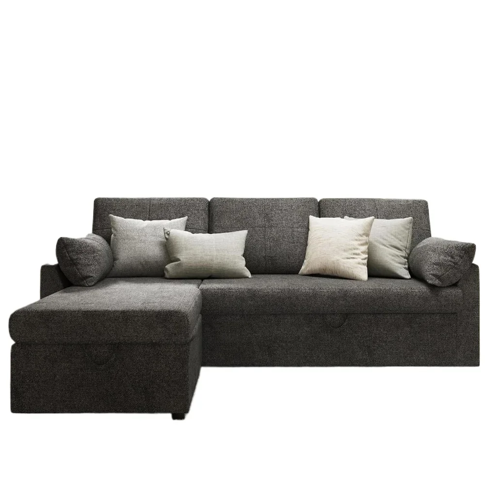 Sofa Bed, 3 Seater Sleeper Sofa with Storage Chaise,Pull Out Couch for Living Room,84x59x39 inches, 450 pounds  minimalist sofa