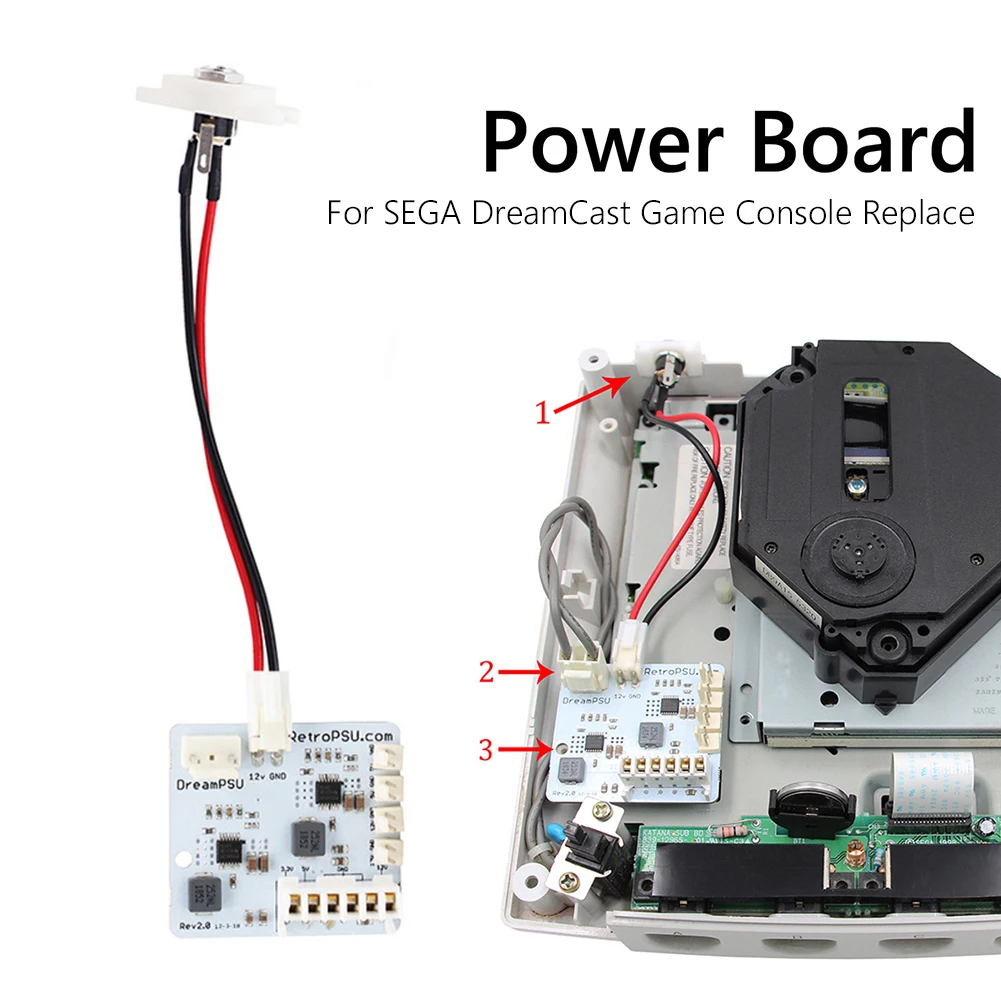 

New Rev2.0 Dream PSU 12V Power Supply Board + Power Plug Adapter For SEGA DreamCast Game Console Replacement Parts For Dream PSU