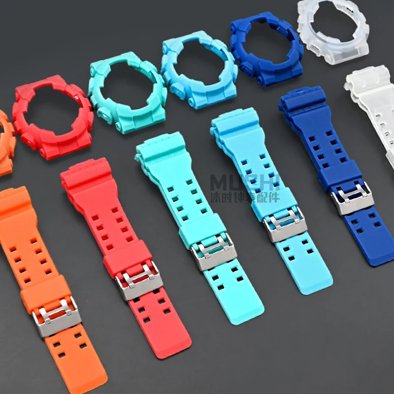 For Casio G-Shock GA-100/110/120/140 GD-100 GAX-100 GLS-100 Replacement Rubber Silicone Matte Watch Band Bracelet Strap + Case