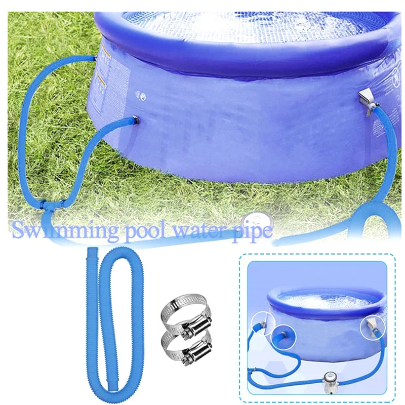 1pcs 1m For 1-1/4 Inch Accessory Hose Above Ground Pool Swimming Pool Pump Blue White Replacement Hose