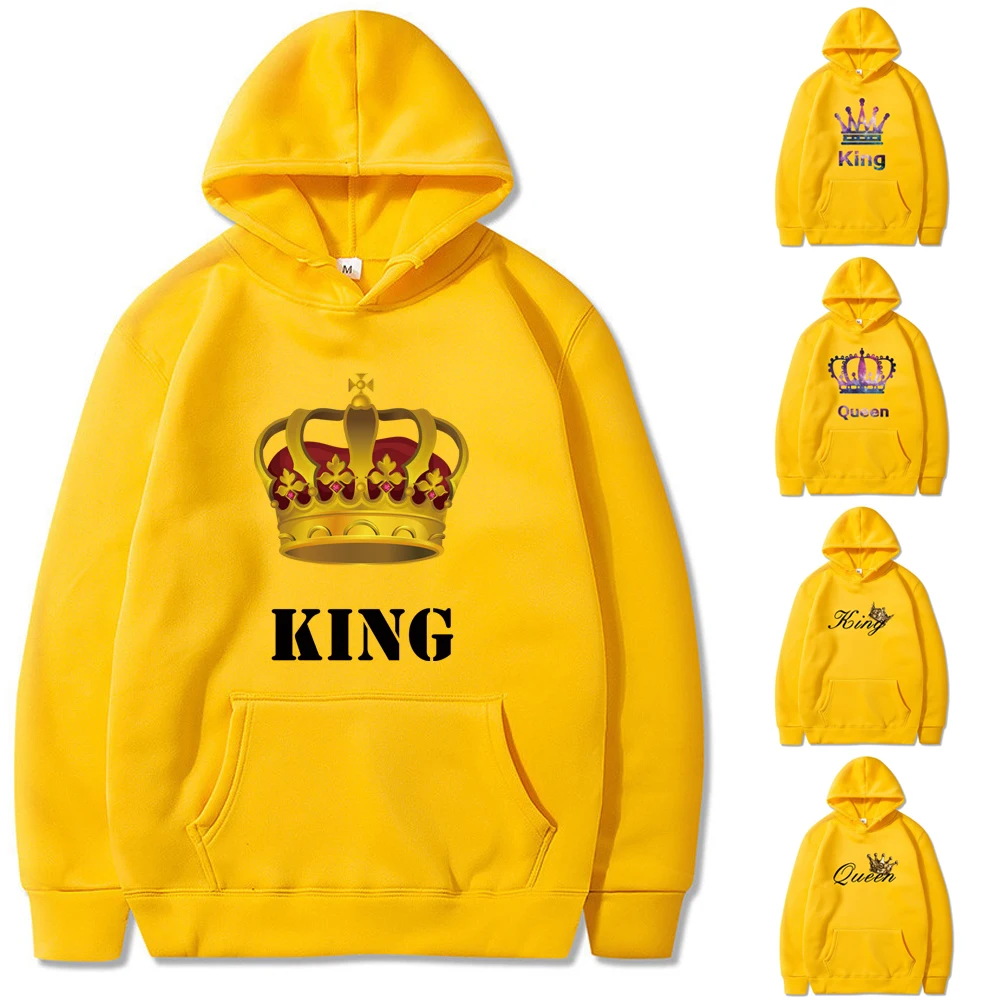 

2022 New Sweatshirt King Harajuku Print Hoodies Long Sleeve Women and Men Tops Hoody Loose All-match Pullover Clothes Streetwear