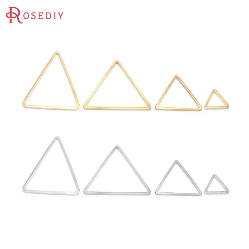 

50PCS 9/15/17/20/24/29/20x25MM Brass Triangle Shape Closed Rings Connect Rings Diy Jewelry Findings Accessories wholesale