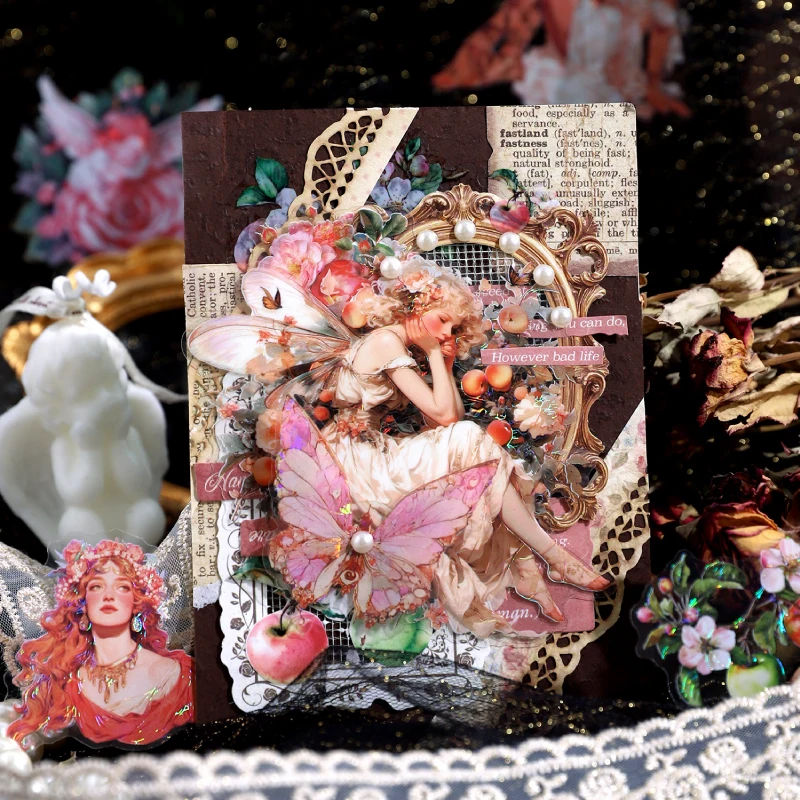 

10 листов/пакет, сумка-наклейка для домашних животных, наклейка с рисунком лесного эльфа, ручная учетная запись, материал для коллажа, сделай сам, поздравительная открытка, украшение для фоторамки