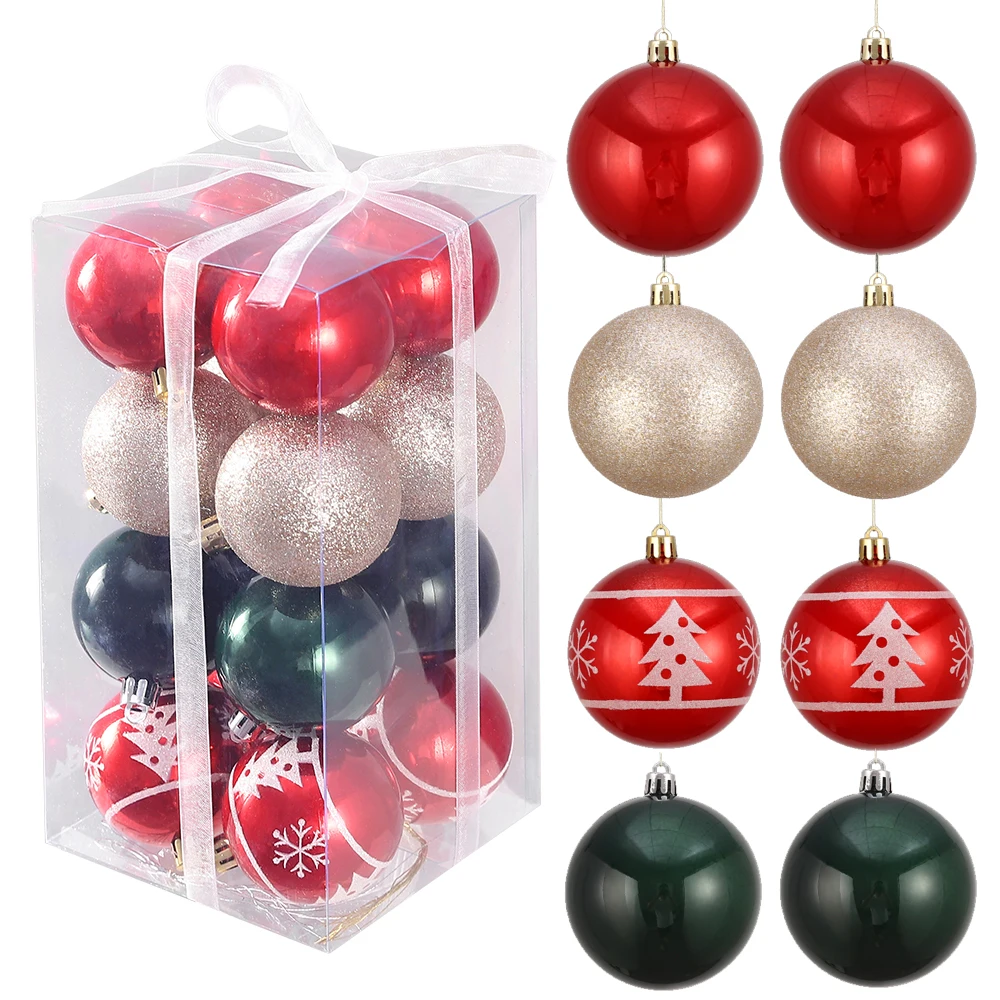 12pcs 6cm/8cm Colorful Christmas Ball Ornaments Christmas Tree Hanging Pendants Decoration Christmas Spheres Home New Year Gift