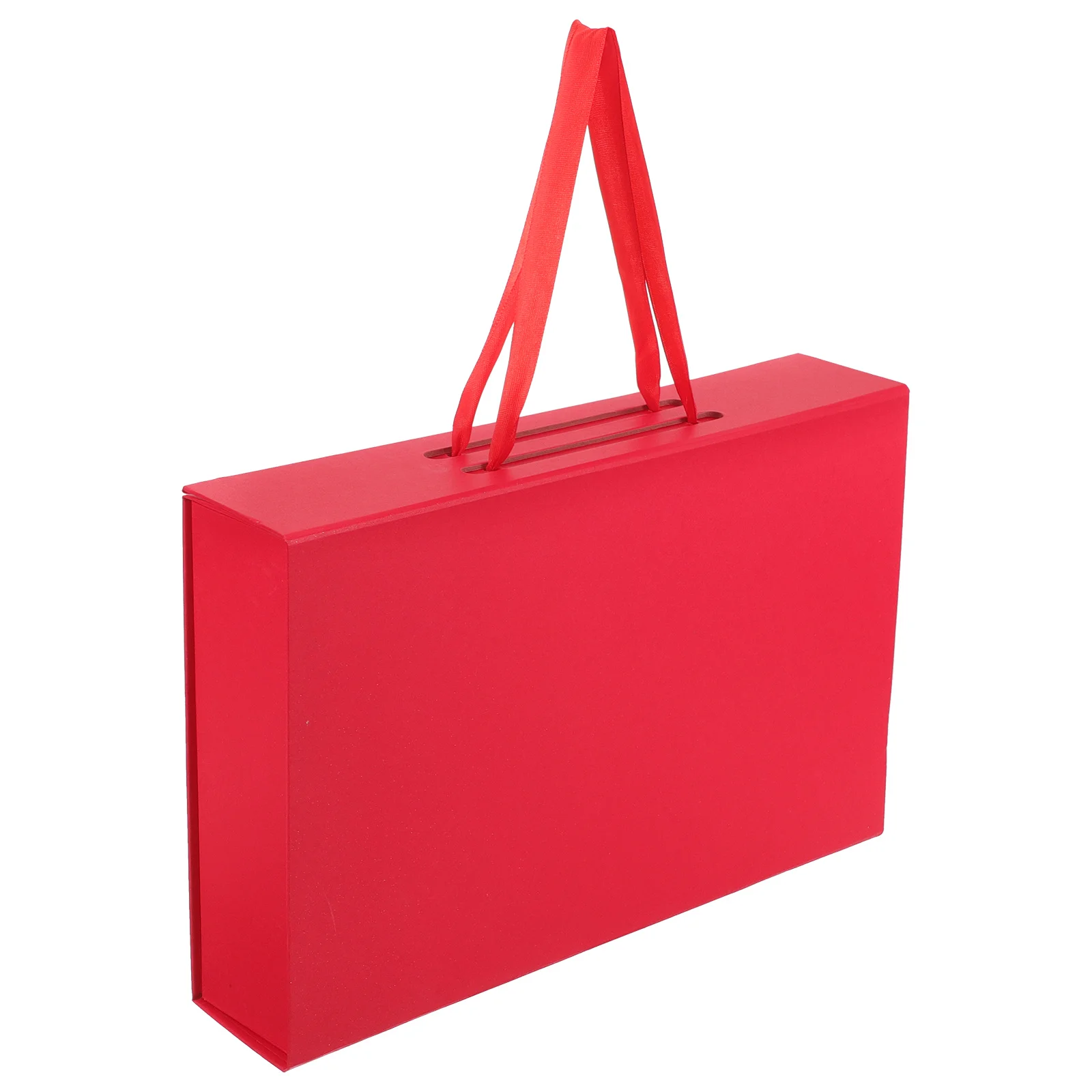 

Luxury Box Reinforced Cardboard Fashion Present Packaging Holiday Wedding Party Storage Case Ribbon Handle