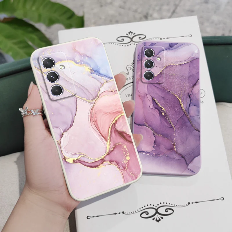 Gold Marble Case For Samsung Galaxy A54 A34 A24 A56 A36 A26 A17 A16 A14 A55 A35 A25 A15 A07 A06 A05 A05S A04 A04S A04E 4G 5G