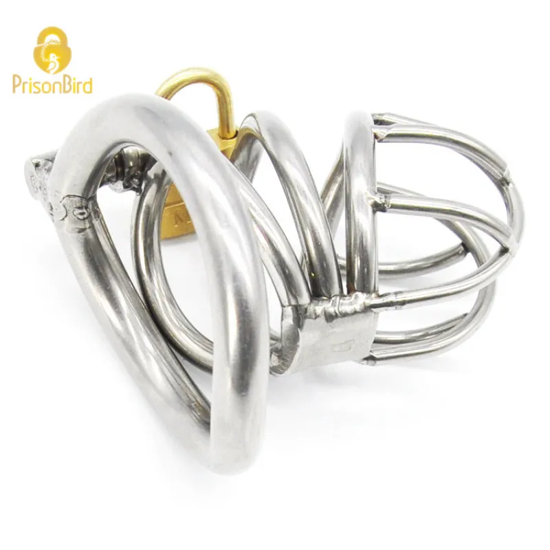 CHASTE BIRD New High quality Male Chastity Device Bird Lock Stainless Steel Cock Cage A224-1