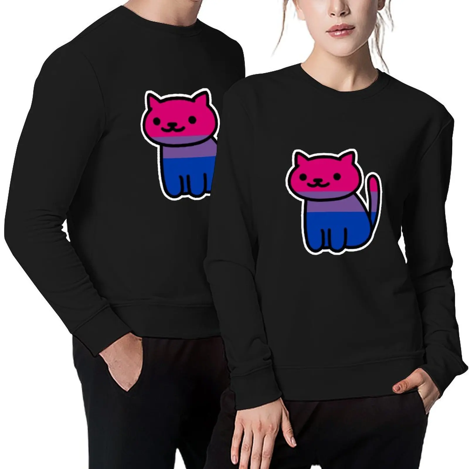 Neko Pride: Bisexual Pullover tracksuit anime clothes men's coat korean clothes aesthetic sweatshirts