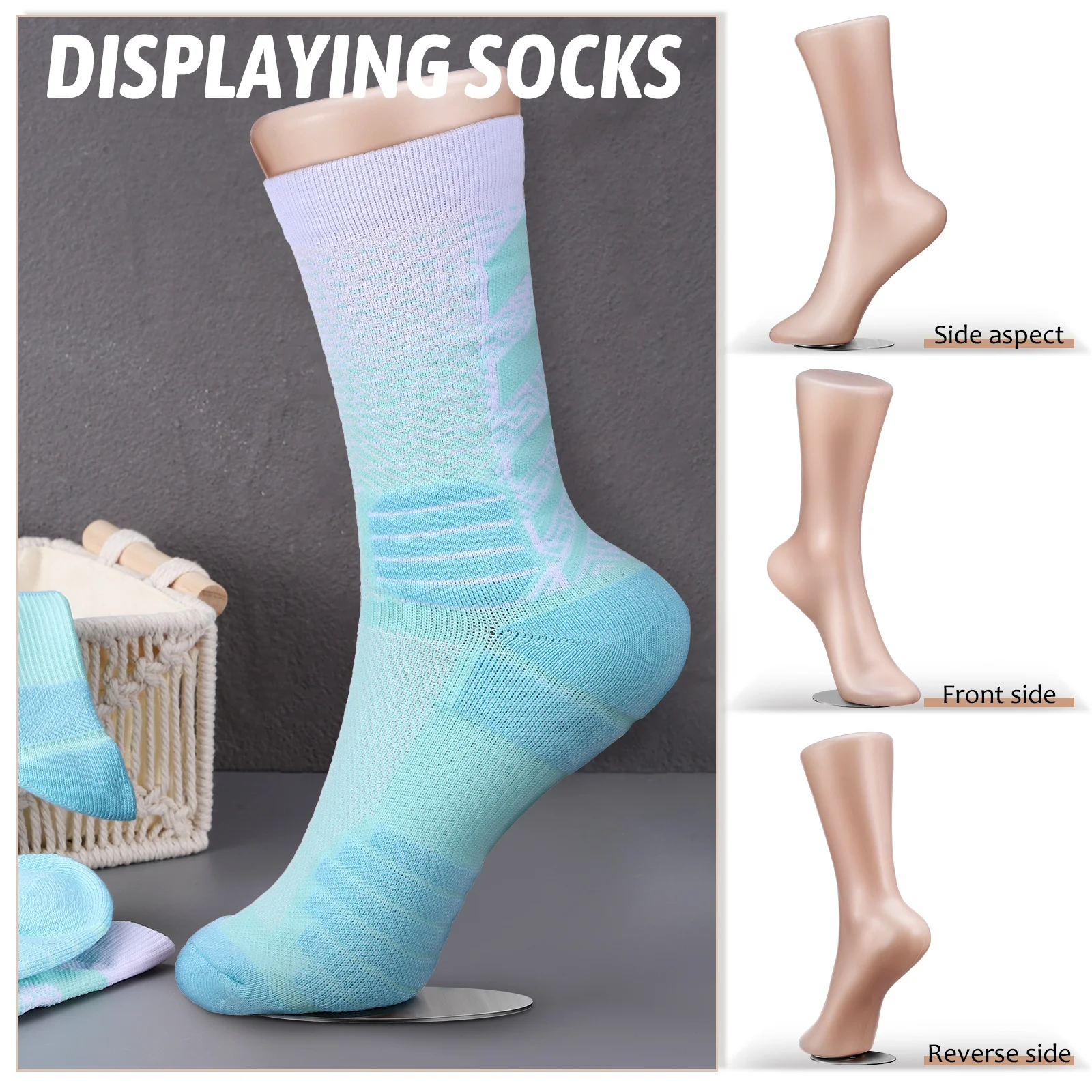 Plastic Foot Mold Tendedor Toe Legs Socks Male Mannequin White Model Anklet Display Aldult Fairy