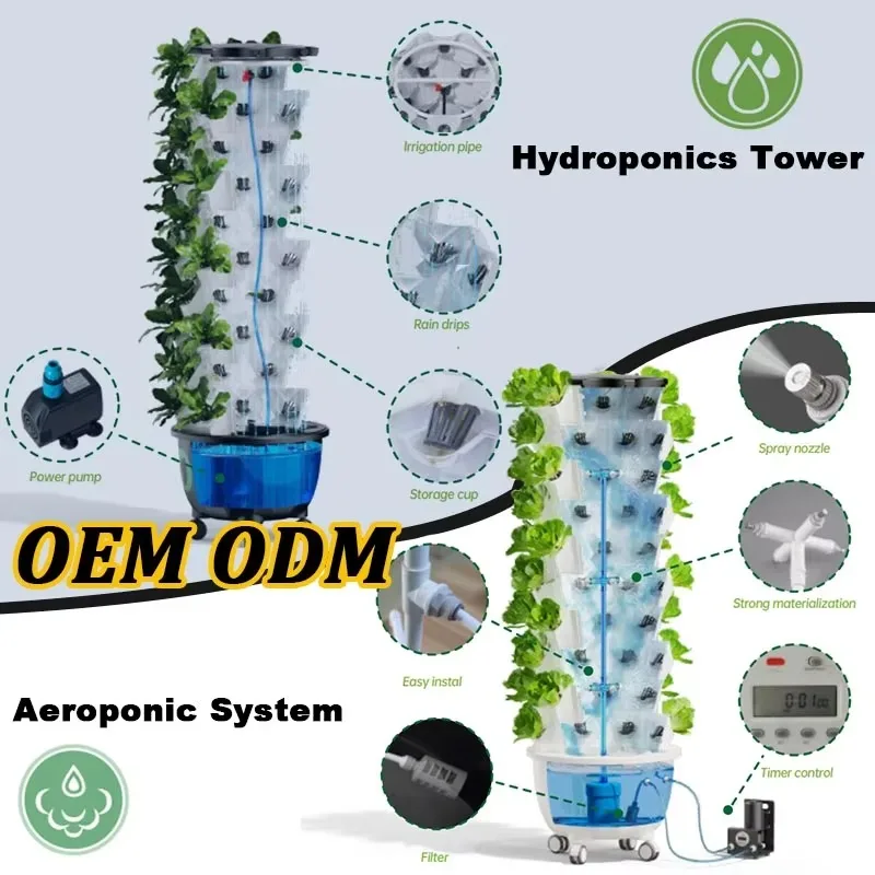 نظام أبراج مائية للمزرعة العمودية Hidropna من Agricultura Hidropna مصباح LED لنمو الخس