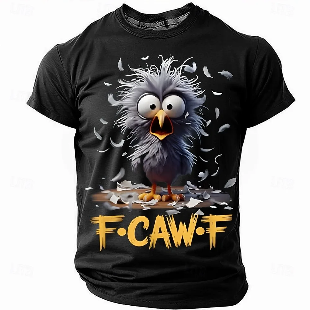 

Funny Chicken Humorous Rooster Rude 3D Print Short Sleeve Men's T shirt Crew Neck Shirt Fashion Daily Street Summer Men Clothing
