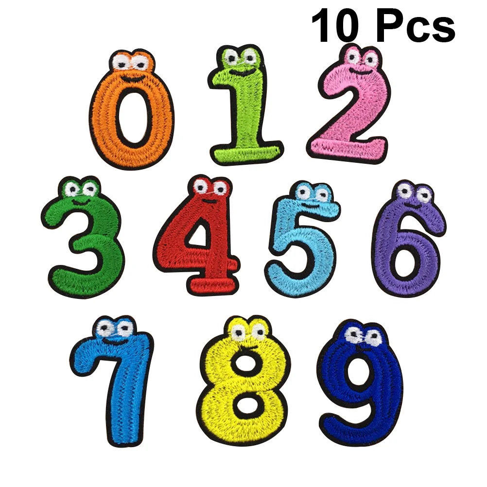 

10 Pcs Hat DIY Patches Sew Decoration Numbers Shaped Applique Jacket Clothes Men's