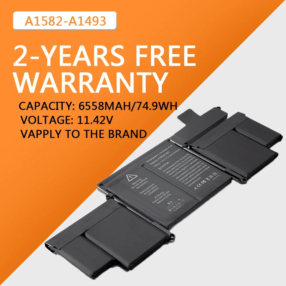 

battery For MacBook Pro MacPro 13" A1502 ME865 ME864 MF839 A1493 A1582 Genuine Laptop Battery