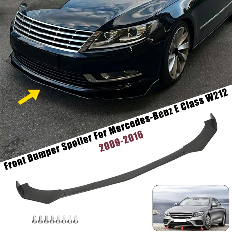 Sport Front Bumper Splitter Spoiler Lip For Mercedes-Benz E Class W212 2009-2016 5Pcs Adjustable Sectional Car Tuning Body Kit