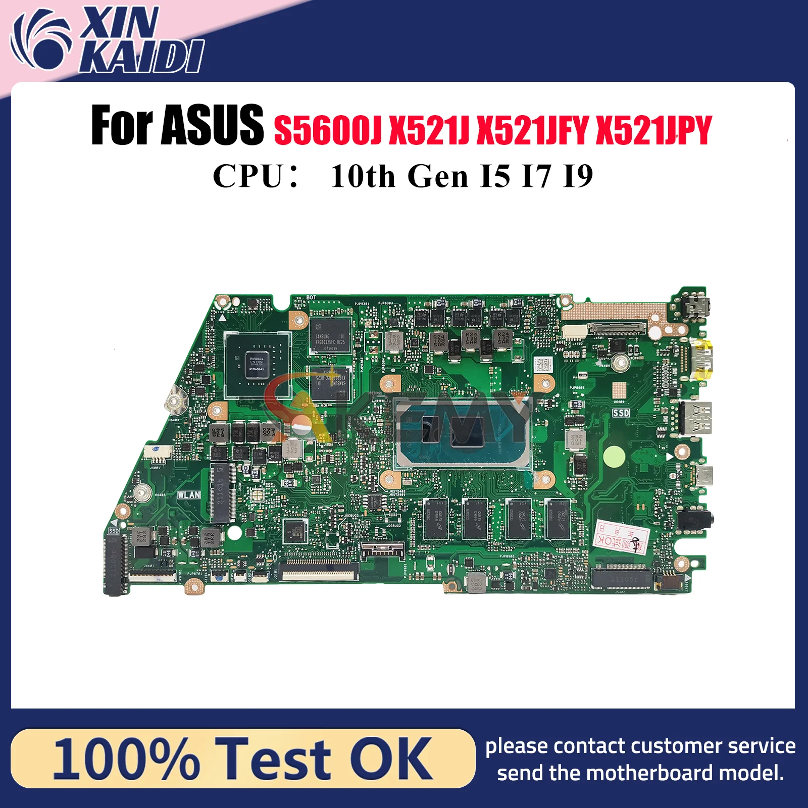 

X521JQ Материнская плата для ноутбука ASUS X521JPY X521JFY X521JQ X521JAY X421J X521JQY S5600J Материнская плата с процессором I5 I7 I9 100% тест ОК