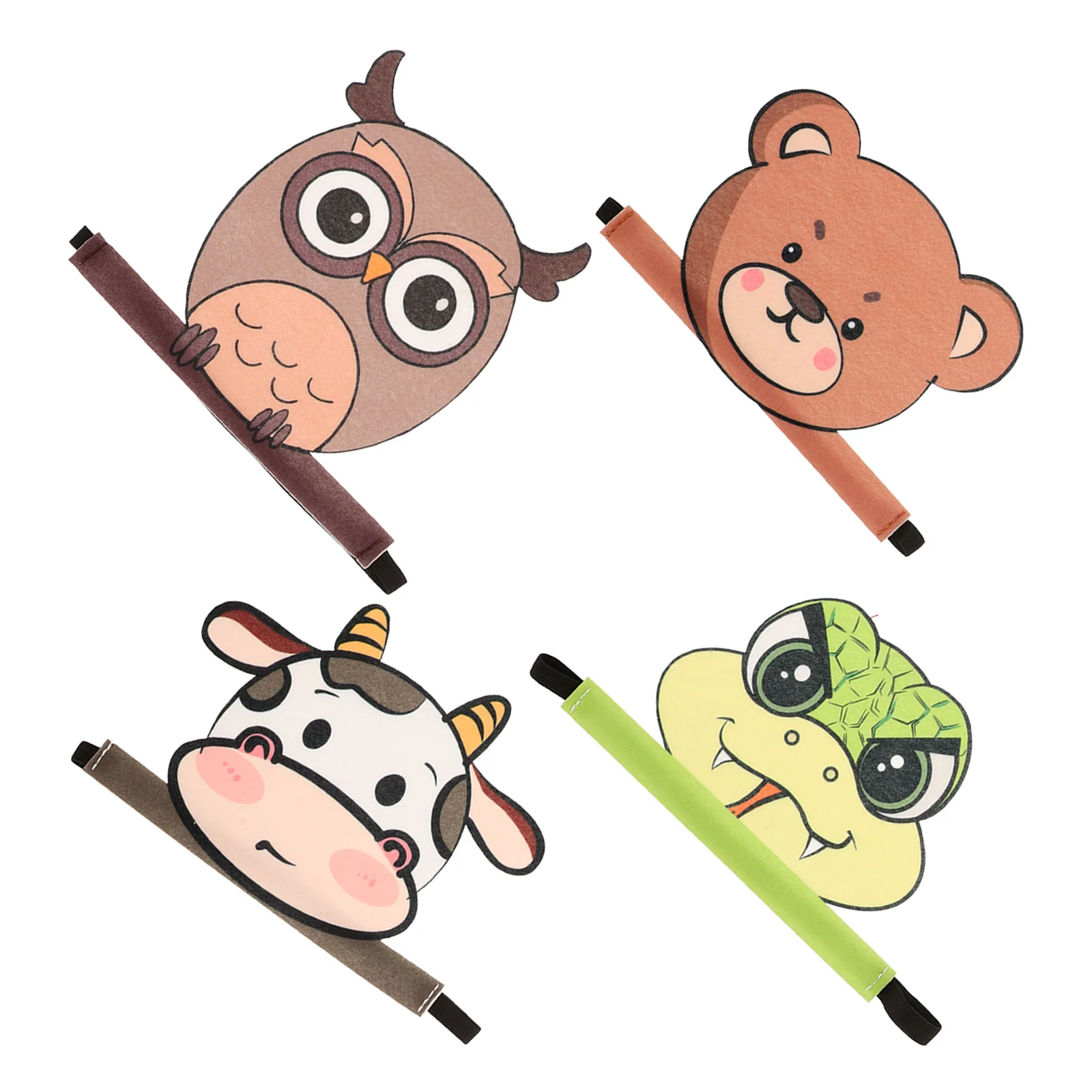 

4 Pcs Animal Headdress Set Bear Headpiece Headband 2025 Snake Has Spider Costumes for Kids Felt Cloth Bopper Child