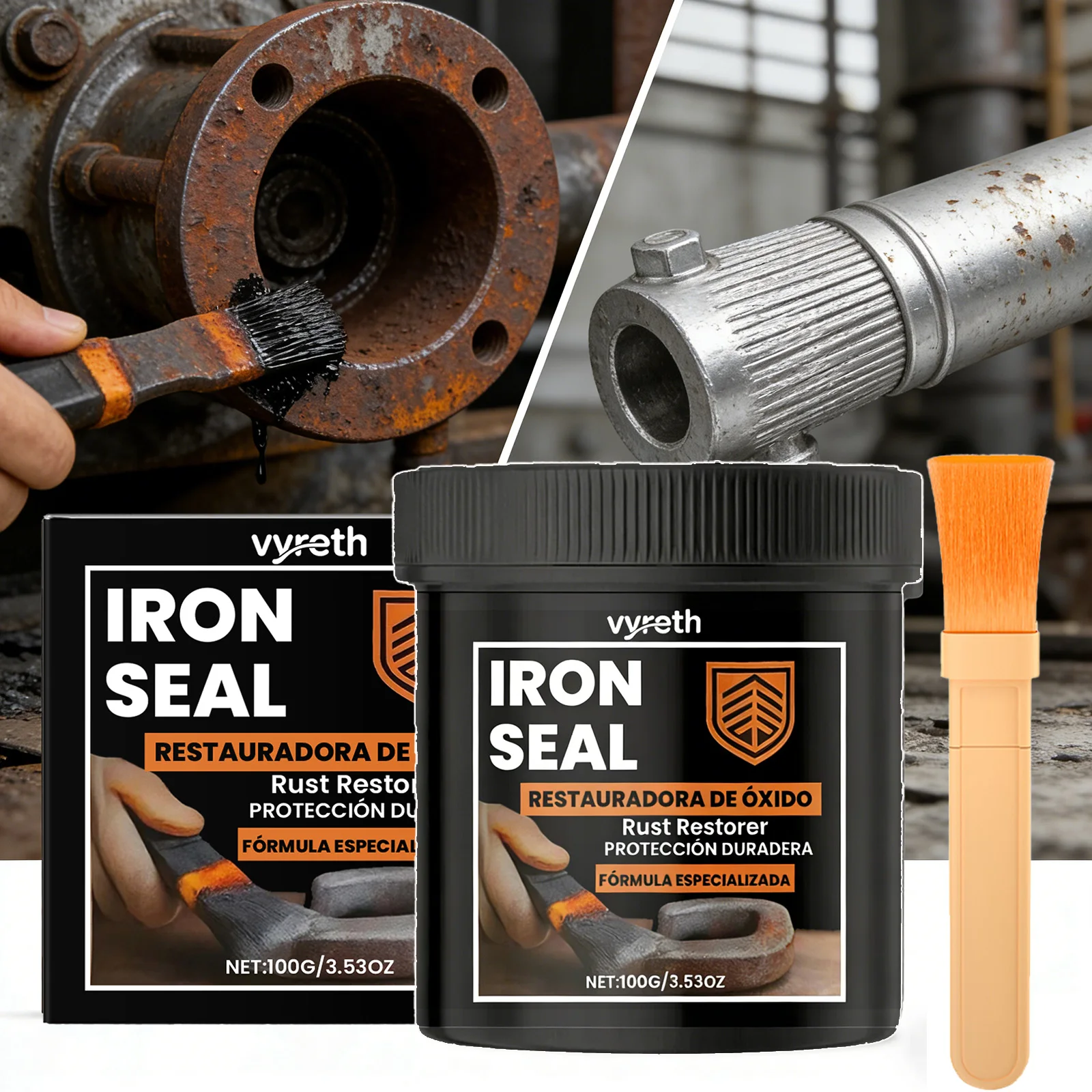 Convertidor de Óxido y Pintura de Base Metálica – Revestimiento Inhibidor de Corrosión para Automóviles, Metal Industrial, Resistente a los Rayos UV e Impermeable