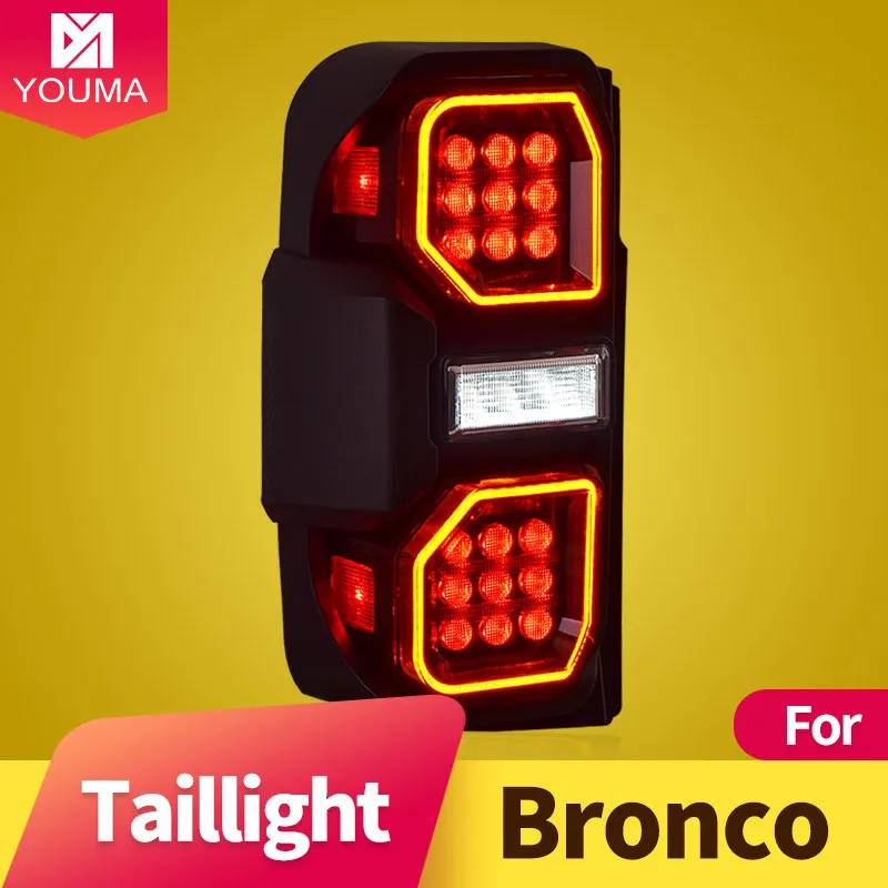 Car Styling for Ford Bronco Tail Lights 2021 2022 2023 2024  LED Tail Light DRL Signal Brake Reverse auto Accessories