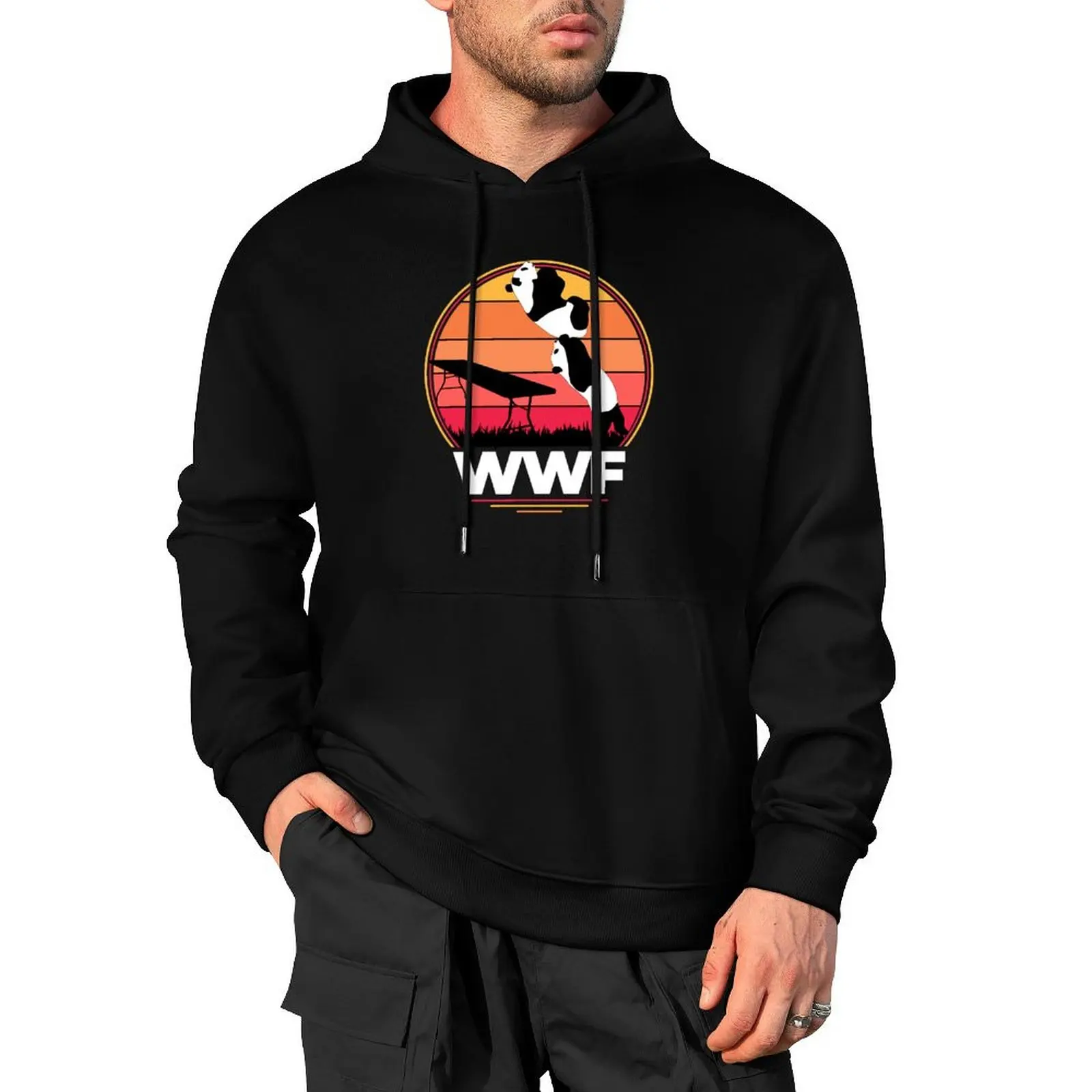 WWF wrestling pandas Pullover Hoodie anime clothes mens designer clothes new features of hoodies & sweatshirts