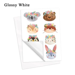 10 Sheets Glossy White Vinyl Sticker Paper Sheet A4 Paper Adhesive Sticker Printable Paper for Inkjet Printer Decal Paper DIY