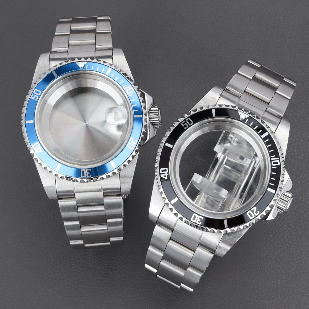 Silver NH35 Case 38mm Men's Watch Cases Bracelet Sapphire Glass For NH35 NH36 NH34 NH38 NH70 NH72/4R 28.5mm Dial Stainless Steel